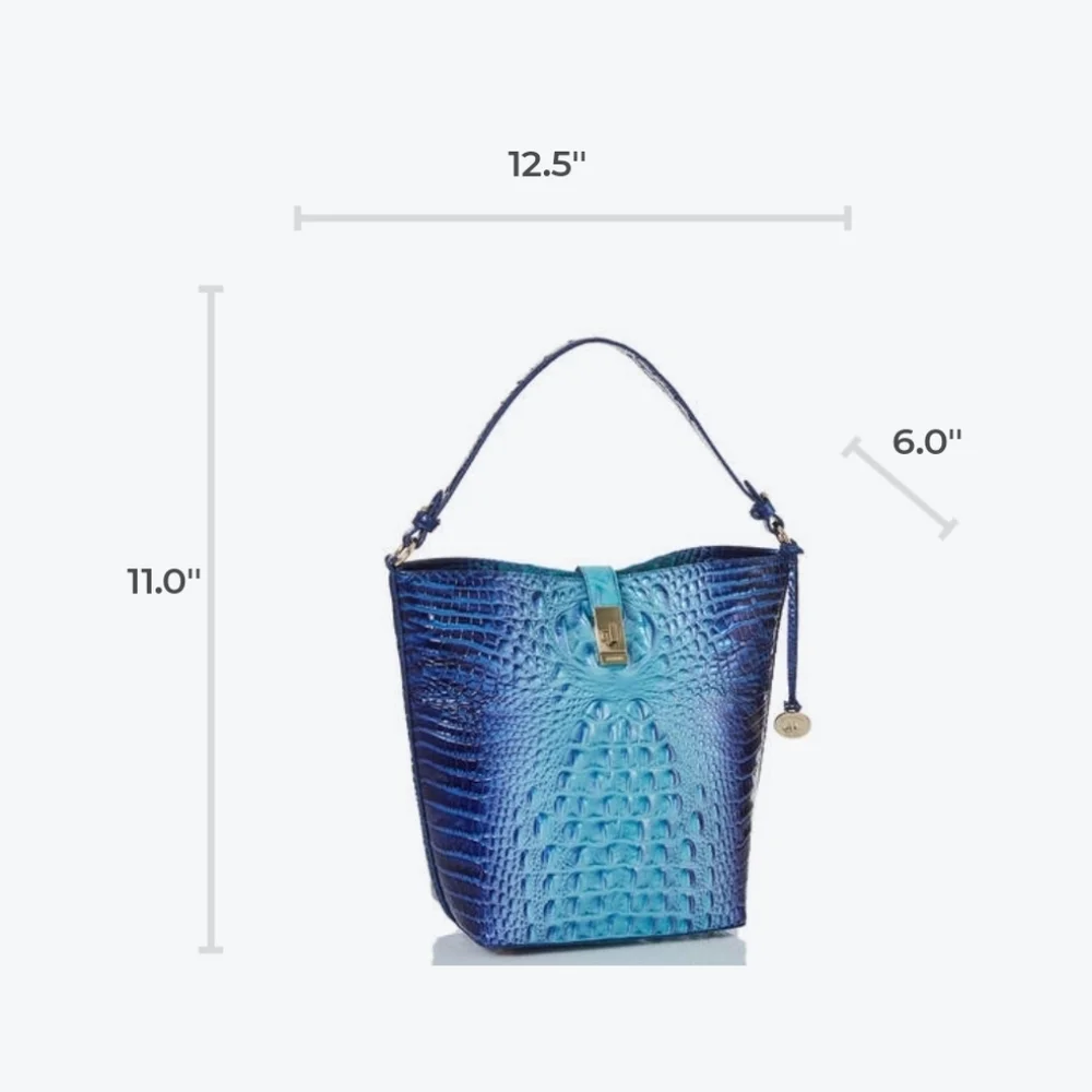 🔹️ BRAHMIN🔹️ shira affinity ombre melbourne bucket crossbody bag NWT ✨️🩵 - Picture 2 of 6